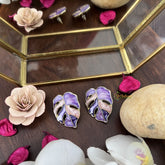 Vriksham Purple Shade Leaf Shape Stud Earring-G17729